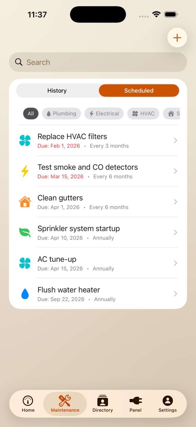 Scheduled maintenance
